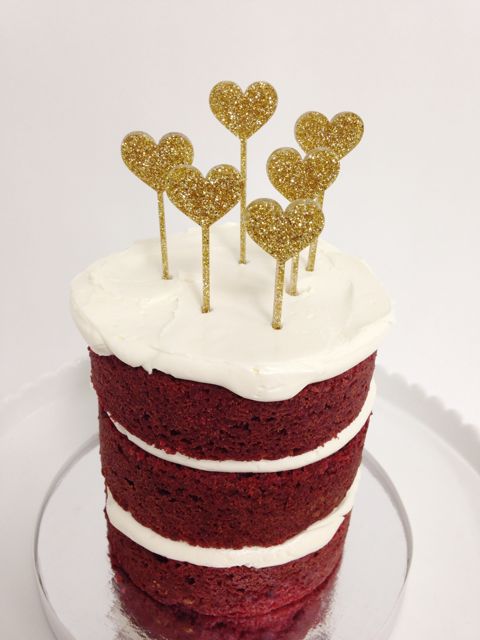 naked cake gold glitter