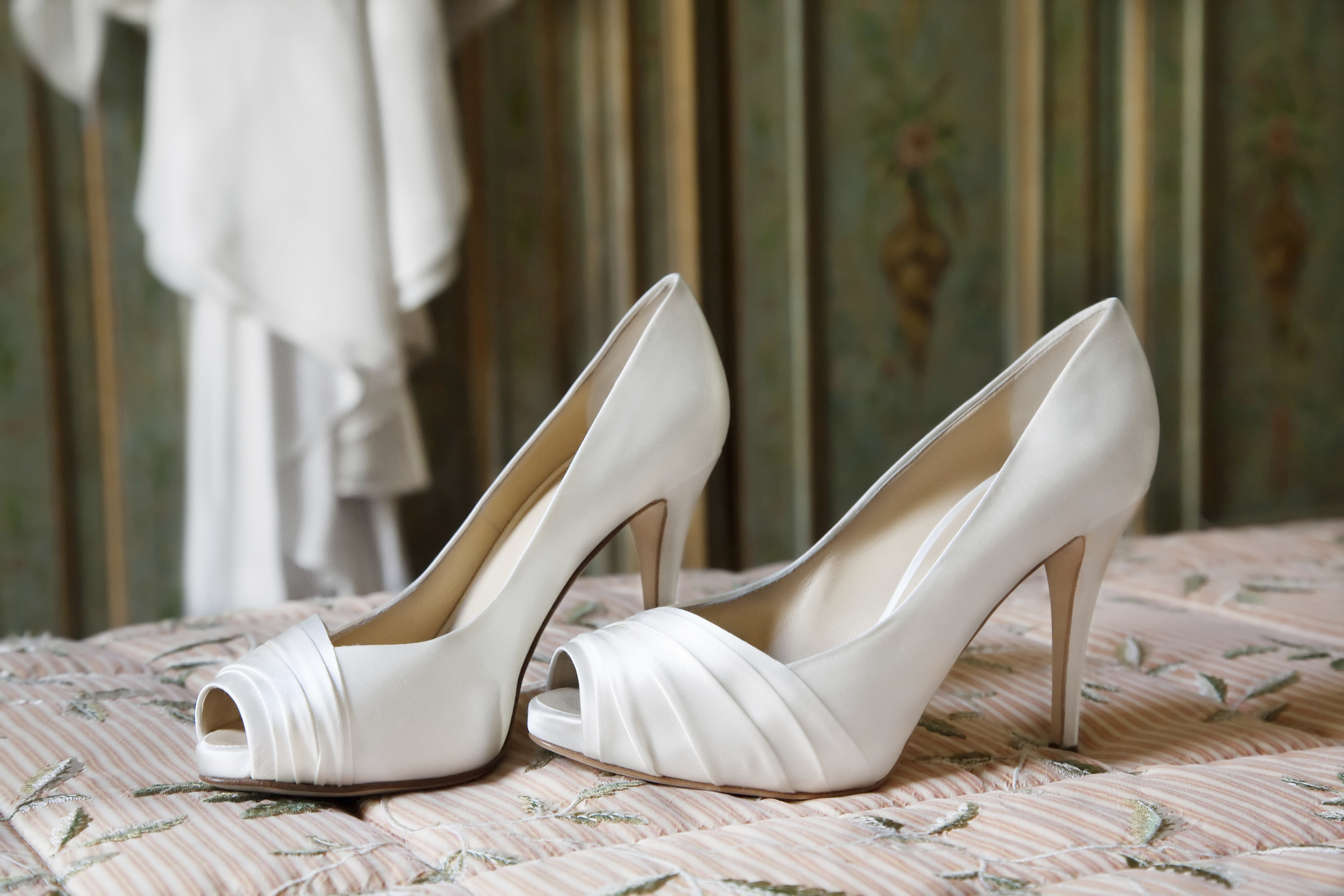 white bridal shoes